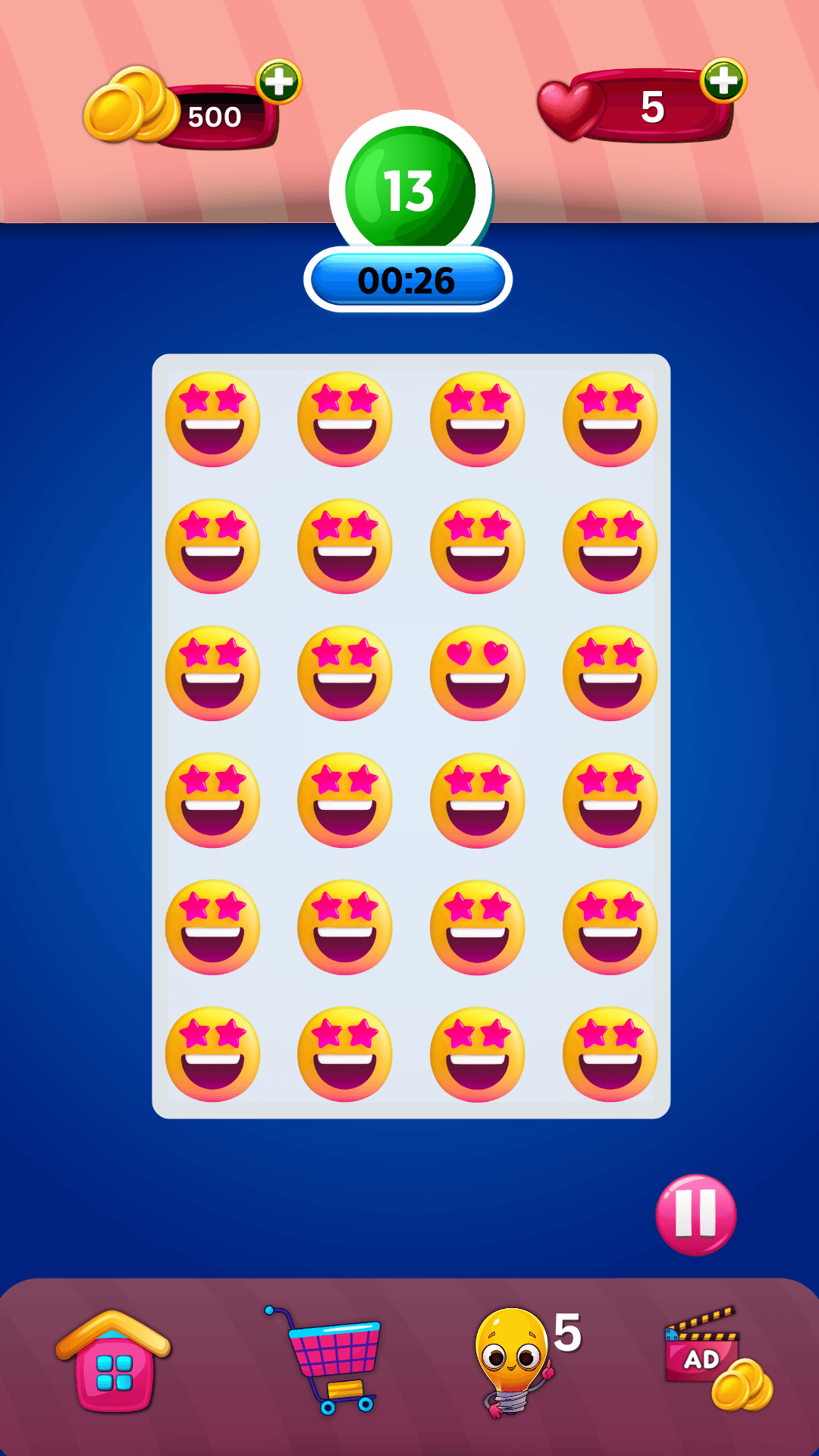 Spot & Score gameplay screenshot — emoji level